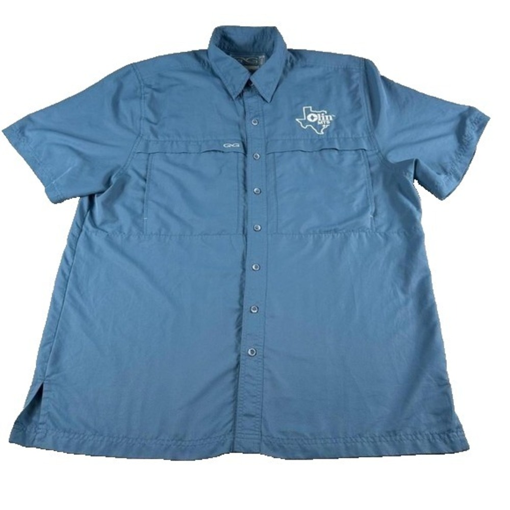 GameGuard Fishing Shirt Mens XL Blue Polyester Performance Outdoor Ventilated
